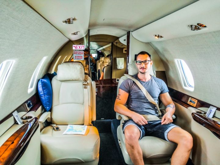 flying in a private jet