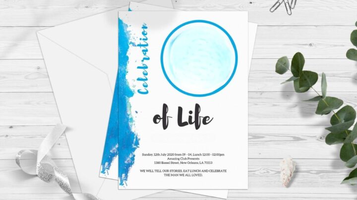 celebration of life invitations templates free