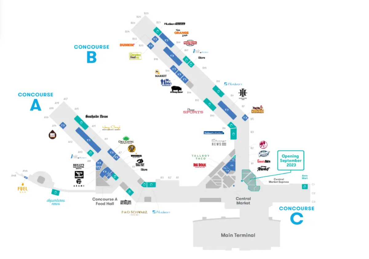 Montreal Airport Food Map