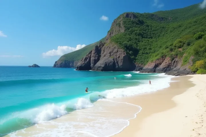 sandy beaches with turquoise sea on Bali's Bukit Peninsula