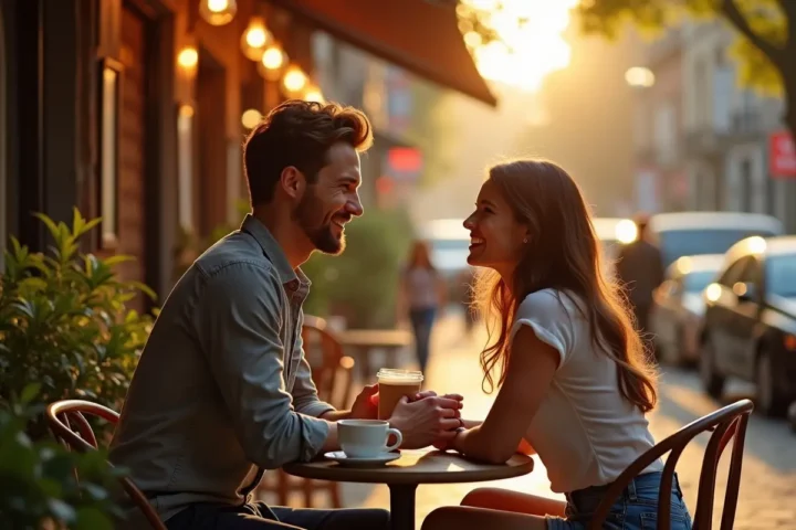 couple enjoying memorable first date experience with meaningful conversation