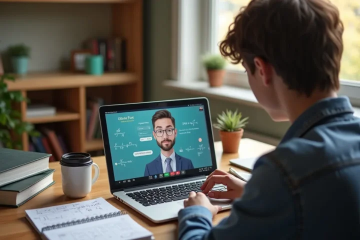 student improving grades through flexible personalized online tutoring sessions