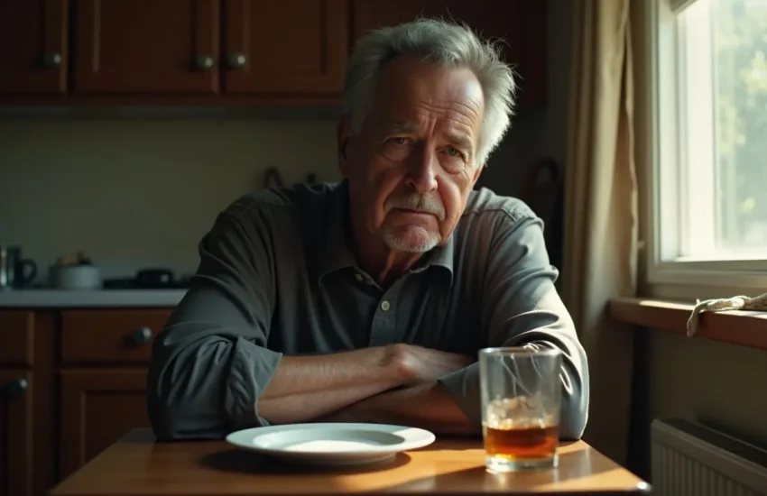 person questioning morning drinking habits as potential sign of alcoholism