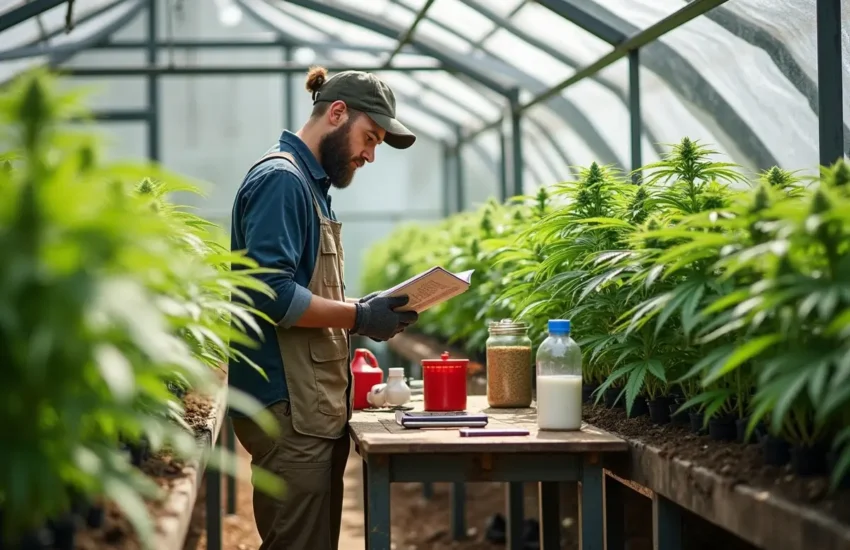 new cannabis grower learning essential cultivation basics for healthy plants