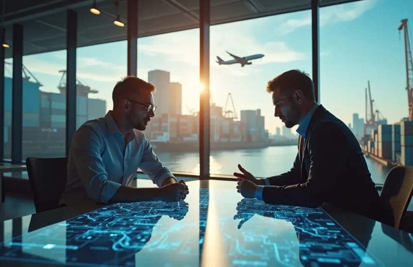 shipper selecting reliable freight forwarding company for efficient global transport