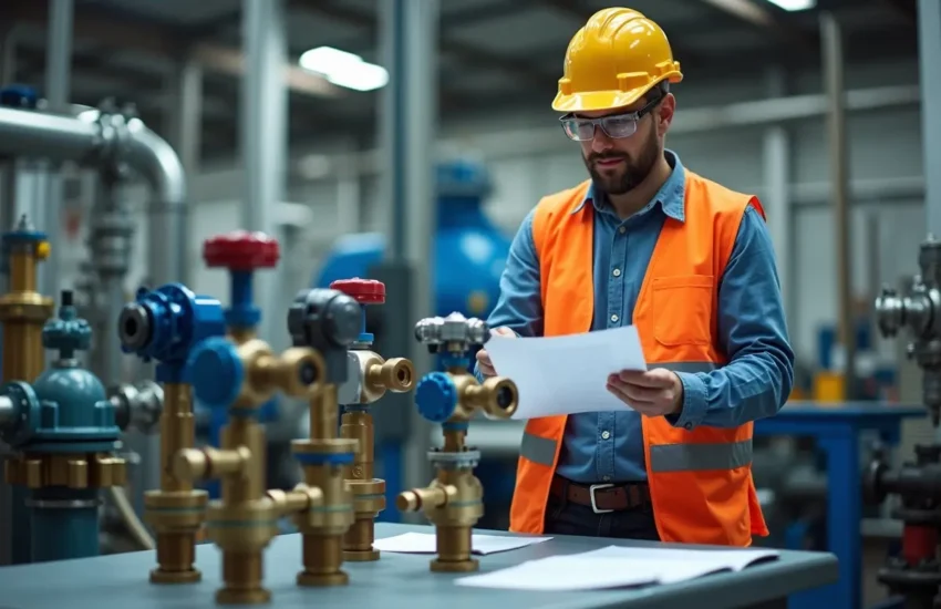 engineer reviewing gas regulator types for various industrial applications