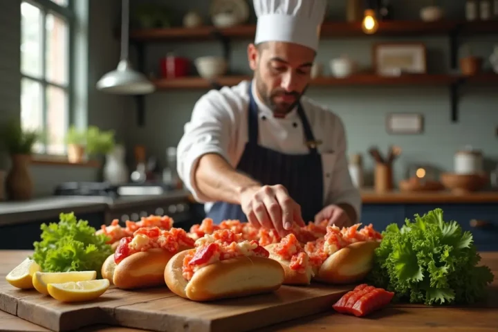 chef preparing lobster roll kit inspired by classic east-coast comfort food