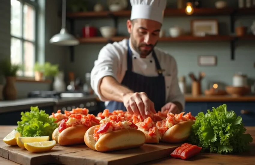 chef preparing lobster roll kit inspired by classic east-coast comfort food
