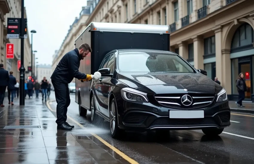mobile detailer providing convenient car wash service in busy central london