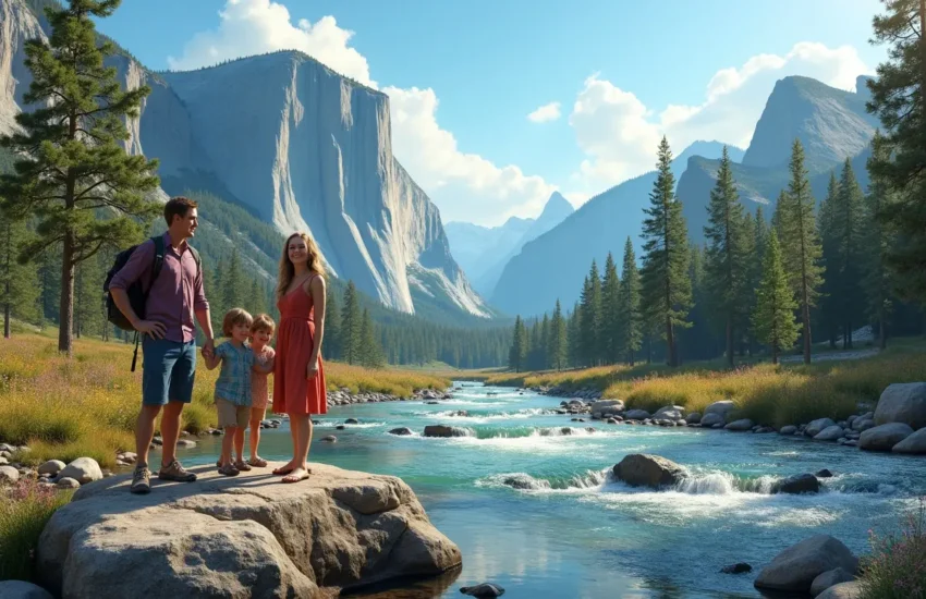 family visiting America's national parks