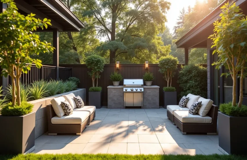 homeowner enhancing outdoor space using functional stylish design elements