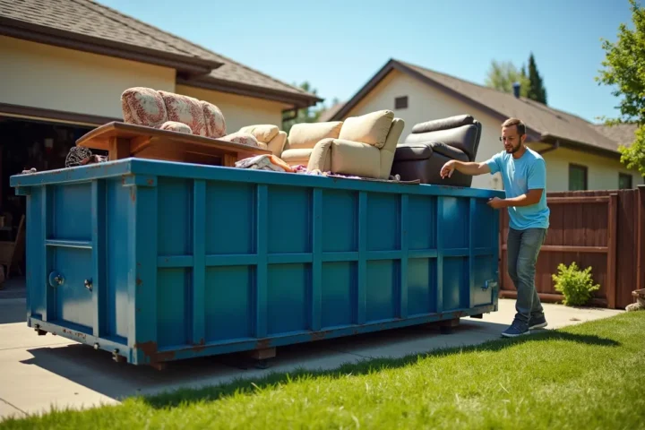 renting a dumpster to dispose unused furniture