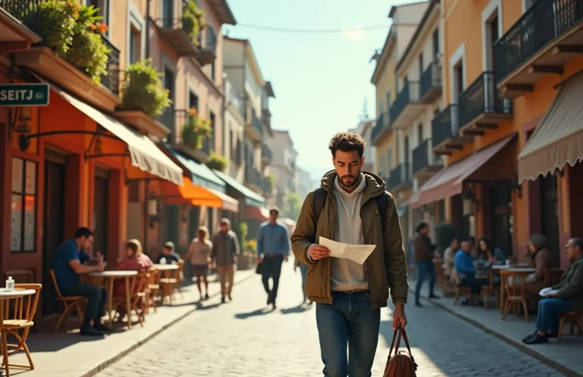 traveler staying alert and practicing safety awareness while abroad