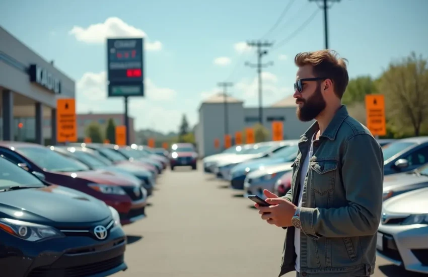 car shopper comparing wallet-friendly car offers for any budget