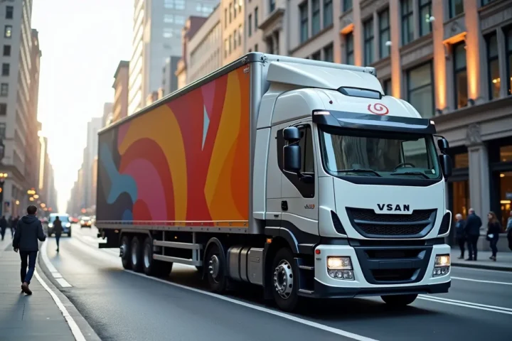 commercial vehicle showcasing enhanced fleet graphics for stronger brand recognition