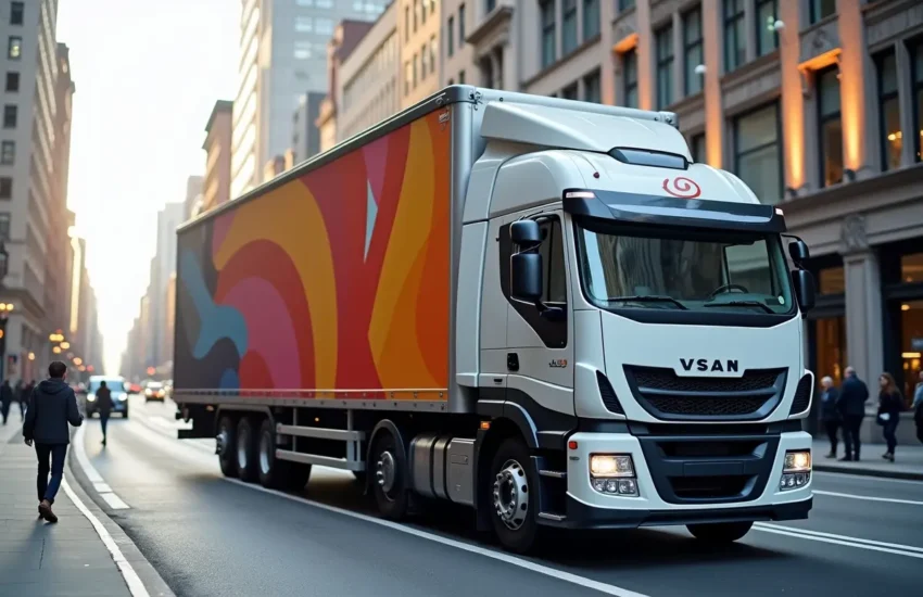 commercial vehicle showcasing enhanced fleet graphics for stronger brand recognition