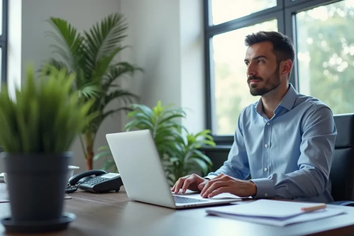 small business owner using online fax services for efficiency