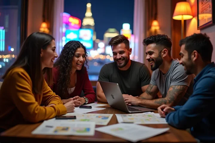 friends planning vegas bachelor party transportation for safe fun nightlife