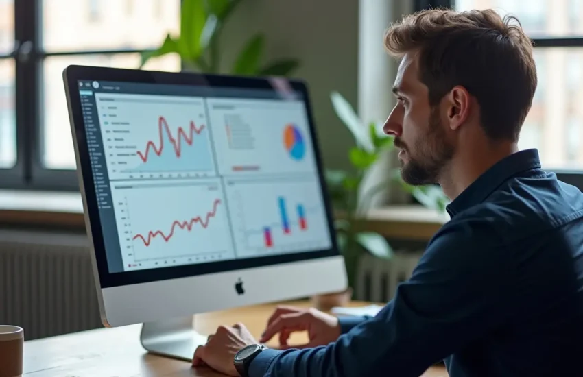 marketer analyzing web analytics to understand and grow online audience