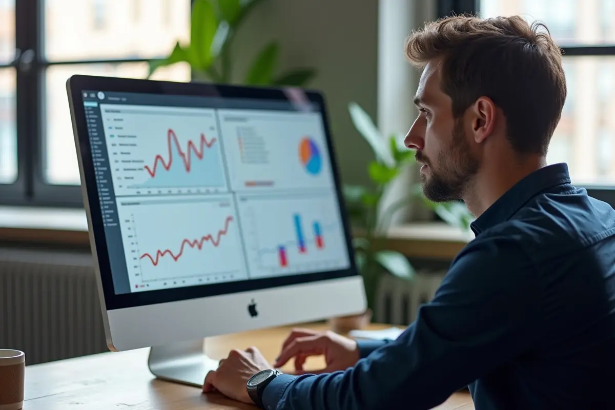 marketer analyzing web analytics to understand and grow online audience