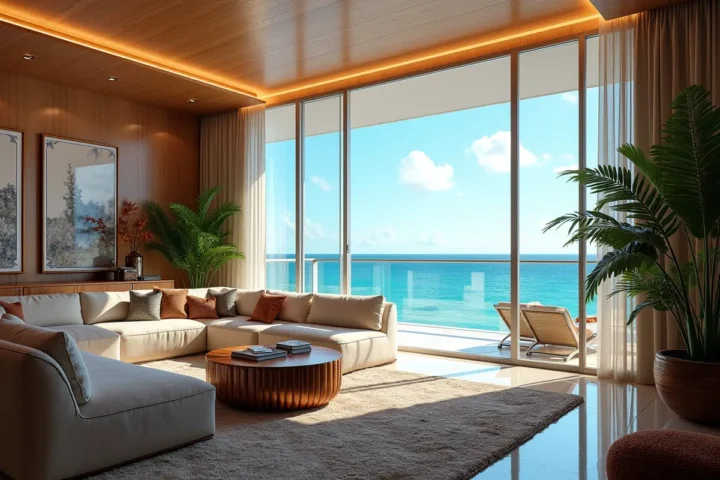 luxury miami rental showcasing opulent interiors and ocean views