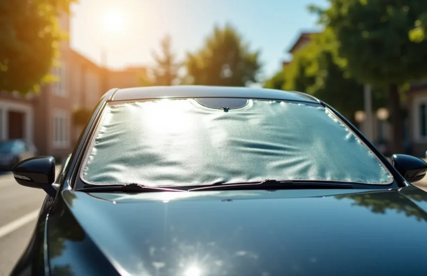 car windshield sun shade blocking intense summer heat