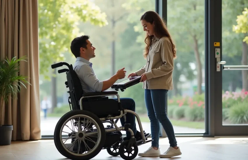 person using assistive technology to enhance abilities and independence daily