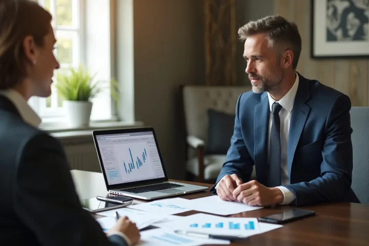 financial advisor discussing donor advised fund strategy