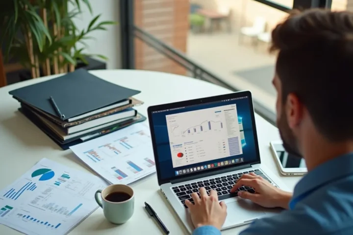 person reviewing emergency funding options on laptop