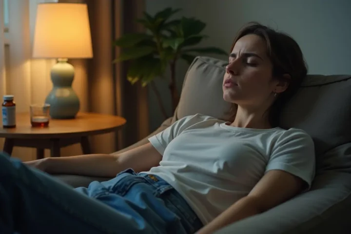 person experiencing fatigue and brain fog symptoms