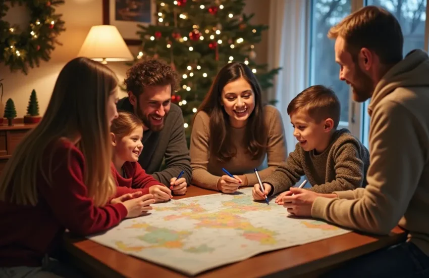 family planning festive holiday vacation around table