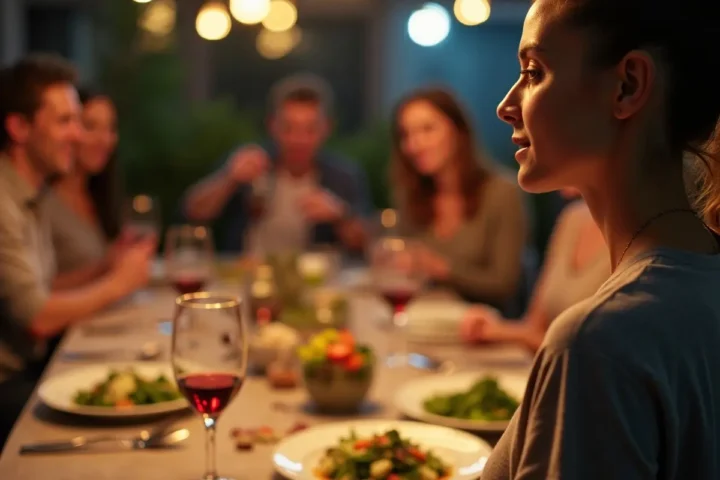 person avoiding histamine foods at social gathering