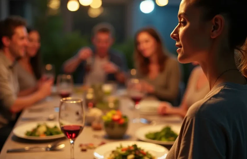 person avoiding histamine foods at social gathering