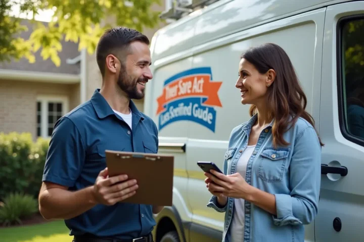 homeowner scheduling routine plumbing maintenance with local service professional