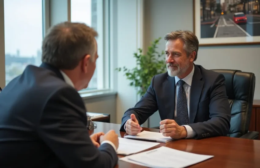 injured client consulting lawyer before choosing legal representation in hamilton