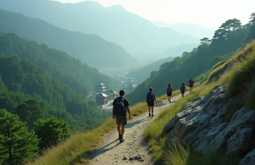 hikers exploring scenic trails during immersive japanese walking holiday experience