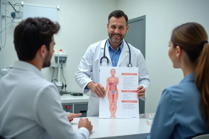 doctor explaining liposuction procedure benefits and risks