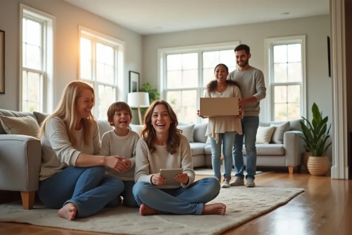 family enjoying benefits of move in ready home