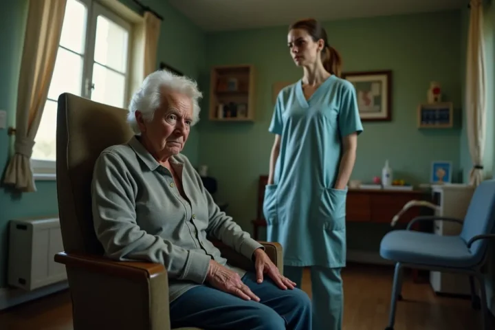 elderly resident experiencing nursing home abuse by caregiver