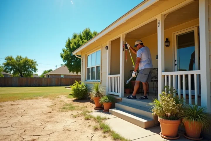 homeowner preparing house exterior for hot oklahoma summer
