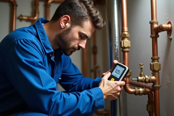 technician inspecting and upgrading residential plumbing system performance