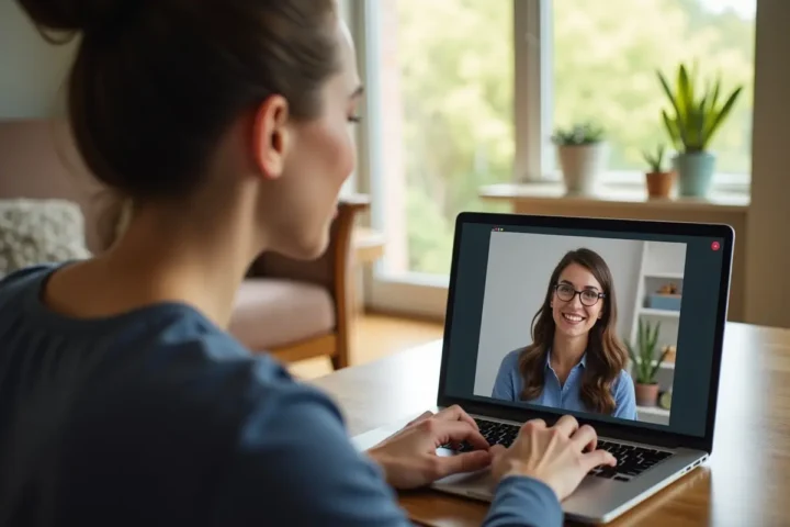 patient accessing mental health support through convenient telehealth services