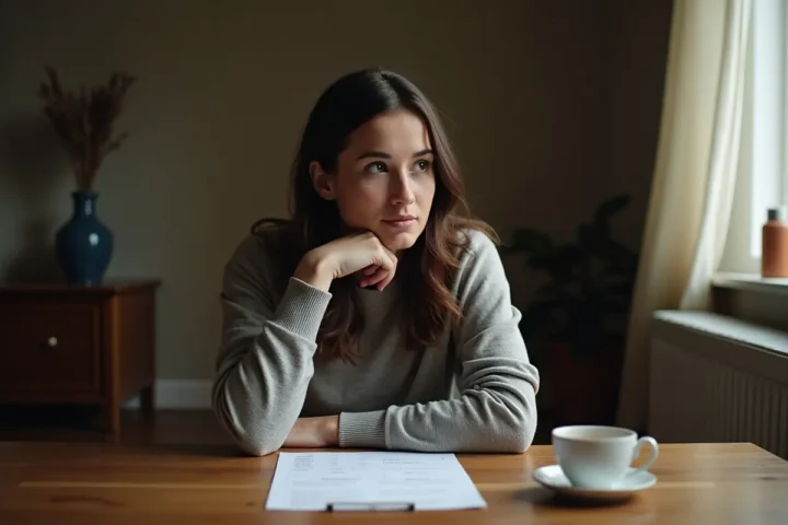 person reflecting on alcohol habits taking self assessment quiz