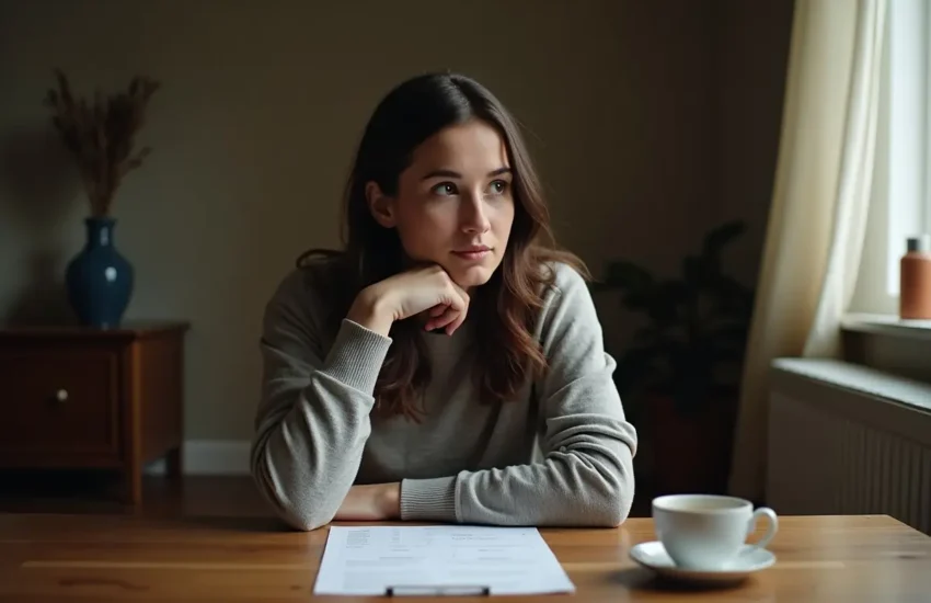 person reflecting on alcohol habits taking self assessment quiz