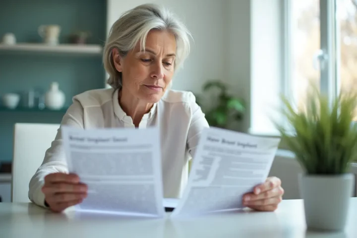 person learning average lifespan of breast implants and maintenance needs