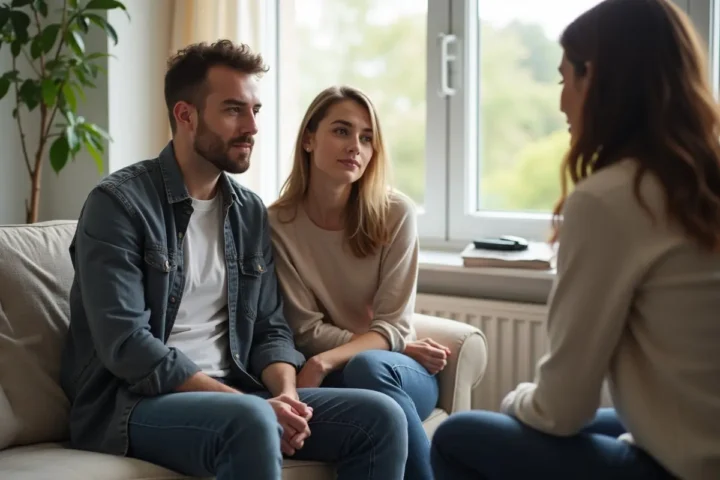 couple attending counselling to rebuild trust and emotional connection