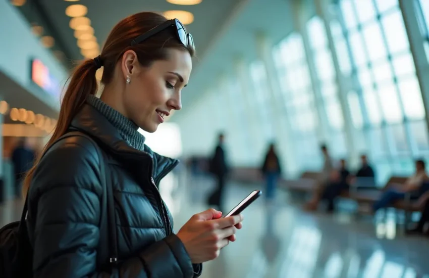 frequent traveler using digital sim technology for seamless global connectivity