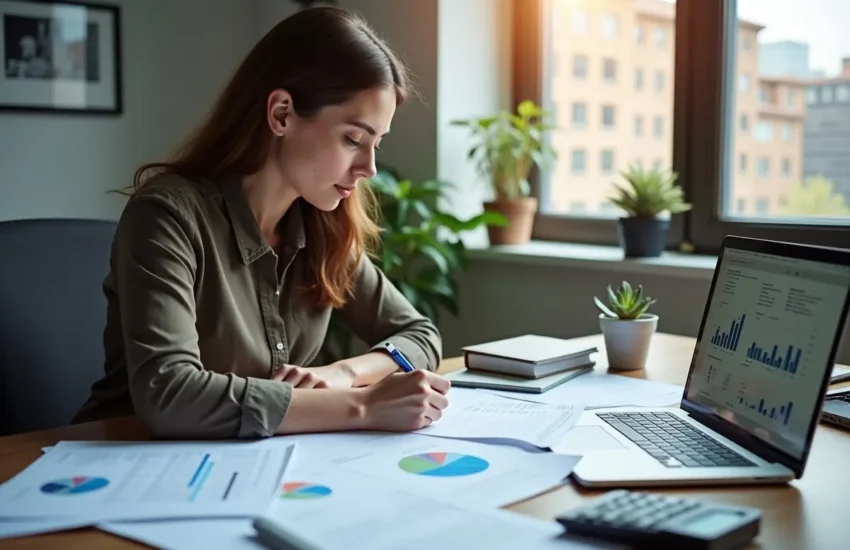 person reviewing finances to keep up with fast paced life changes