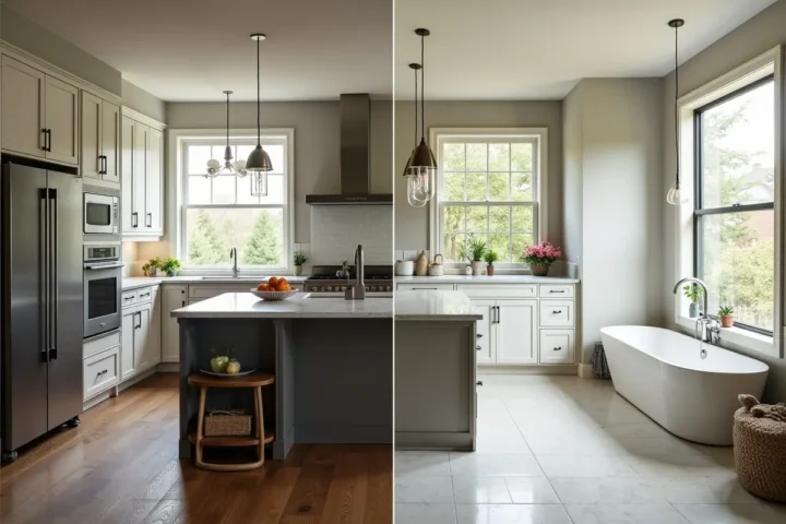 modern kitchen and bathroom upgrades transforming outdated space dramatically