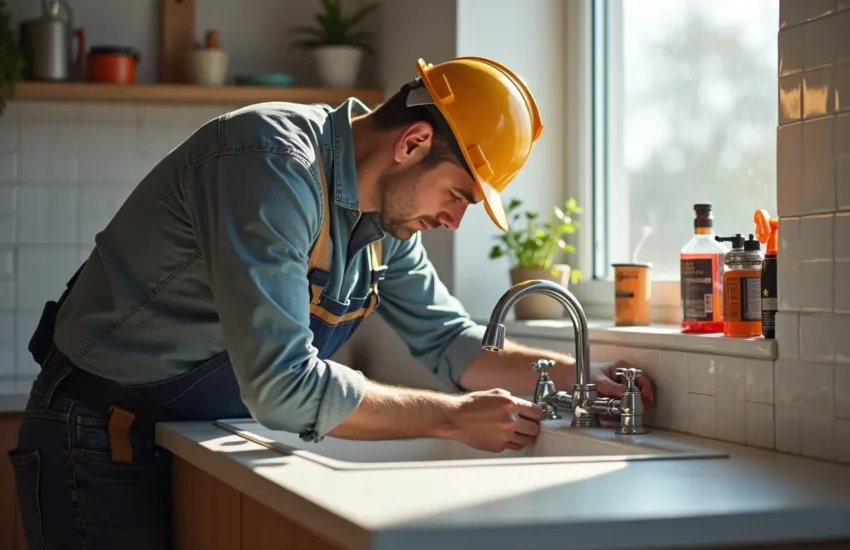 homeowner performing regular plumbing maintenance to improve safety and prevent issues